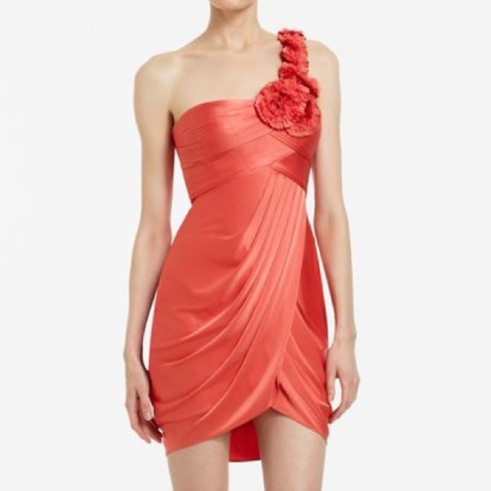New BCBGMAXAZRIA Addison Cocktail Dress in Coral Size XS
